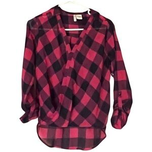 Passport Buffalo Plaid High-Low Top